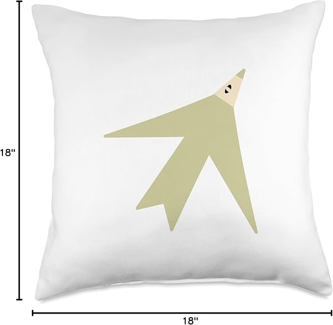 Cute Scandinavian Animals Designs Chic Scandinavian Bird Minimalism Throw Pillow, 18x18, Multicolor