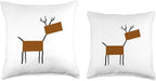 Cute Scandinavian Animals Designs Chic Deer Moose Scandinavian Elk Minimalism Reindeer Throw Pillow, 18x18, Multicolor