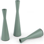 Vixdonos Taper Candle Holders Metal Candlestick Holders Set of 3 Table Mantel Decorative Candle Stand for Dinning,Party，Wedding,Home Decor(Green)