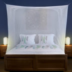 Mosquito Net for Single to King-Sized Beds – No Openings & 6 Hanging Loops – Decorative Rectangular Shape for Home & Travel – Bed Canopy Hanging Kit & Carrying Bag Included