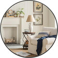 ANDY STAR 36" Black Round Mirror, Black Circle Mirror, 36 inch Round Black Mirror Bathroom, Big Circle Wall Mirror in Metal Frame, Matte Black Vanity Mirror for Entryway, Living Room, Dining Room