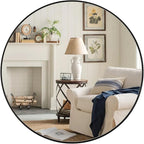 ANDY STAR 36" Black Round Mirror, Black Circle Mirror, 36 inch Round Black Mirror Bathroom, Big Circle Wall Mirror in Metal Frame, Matte Black Vanity Mirror for Entryway, Living Room, Dining Room