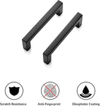 Ravinte 10 Pack Solid Kitchen Cabinet Handles Matte Black Cabinet Pulls Slim Drawer Pulls with 3 Inch Hole Center Square Bar Kitchen Cupboard Hardware