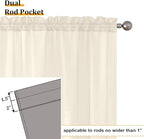 Aiyufeng Cream Sheer Curtains 63 Inch Length 2 Panels Set for Living Room, Light Filtering Green Window Sheers Drapes for Bedroom, Each 42" W x 63" L