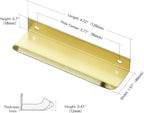 Ravinte Hardware 6 Pack Gold Cabinet Handles, 4.75 Inch (120mm) Finger Edge Pulls, 3.75 Inch Hole Center, Finger Pulls for Cabinets