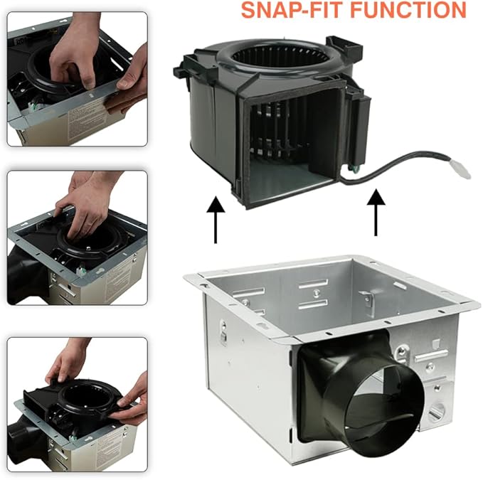 BV Bathroom Exhaust Fan 110CFM - Bathroom Fan 1.2 Sones, 4" Duct Collar, Rooms Up to 110 Sq. Ft.| Energy-Saving Ventilation Fan - No Attic Access & Ultra-Quiet | Energy Star, HVI 2100 & UL Certified