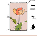 Metal Signs Rose Flower Line Art Suitable for Home Bar Cafe Farmhouse Decoration12x16inch Tin Sign