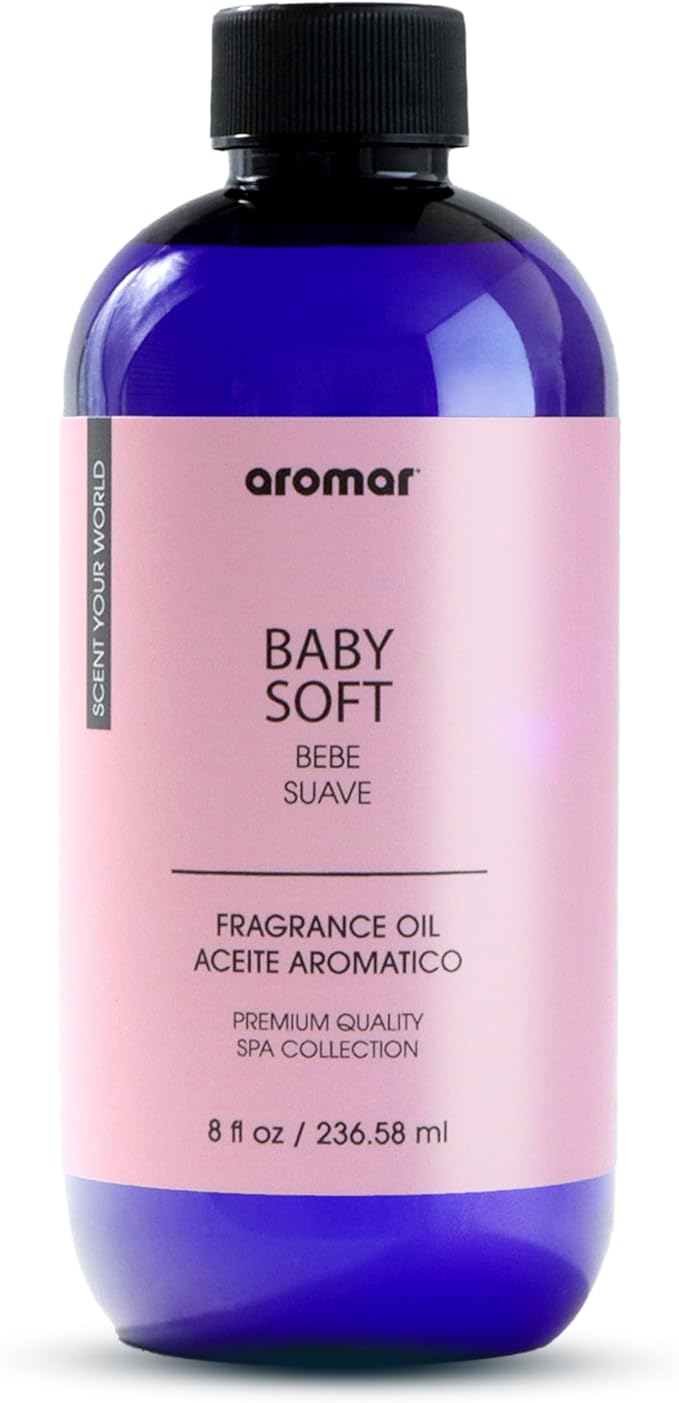 AROMAR Premium Fragrance Oil - Essential Oil for Diffusers & Home Aromatherapy - Baby Soft - 8oz