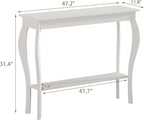 ChooChoo 47 Inch Narrow Console Table, Chic Accent Sofa Table, Entryway Table, White