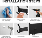 VAEHOLD 2PACK Coat Hooks Wall Hook for Hanging Clothes Robes Towels Hats Heavy Duty Coat Hanger Coat Rack Wall Mount with 3 Hooks - Black