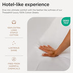 Threadmill Luxury 800 Thread Count Full Size 100% Cotton Sheets - Hotel White Sateen Weave Bed-Sheets, Better Than Egyptian Cotton, 4 Pc Solid Bed Set, Fits 16" Deep Pocket