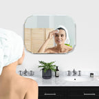 Silver Wall Mirror-Beveled Edge Frameless Mirrors for Bathroom, Vanity, Bedroom, Rectangle Mirrors（17.8X23.7inch）