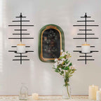AIM & GGKK Wall Candle Sconce Set of 2,Black Wall Mounted Candle Holder for Home,Living Room, Dining Room,Rustic Farmhouse Boho Decoration