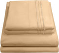 Twin XL Sheets - Breathable Luxury Sheets with Full Elastic & Secure Corner Straps Built In - 1800 Supreme Collection Extra Soft Deep Pocket Bedding Set, Sheet Set, Twin XL, Camel