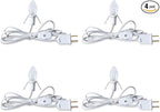 Accessory Cord with Light Bulb - 6ft Salt Lamp Cord with On/Off Switch for Christmas Village Houses, Night Lights, Halloween Pumpkin, Blow Molds, Ceramic Trees, Craft Projects, UL-Listed, 4 Pack