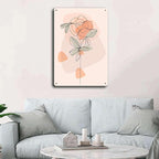 Metal Tin Signs Scandinavian Flowers Suitable for Office Home Classroom Bathroom Washroom Decoration 8x12inch Tin Sign