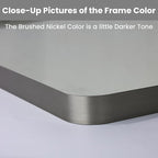LOAAO 60X30 Inch Brushed Nickel Bathroom Mirror, Rounded Rectangle Silver Metal Frame Mirror, Brushed Nickel, Anti-Rust, Shatter Proof, Hangs Horizontally or Vertically