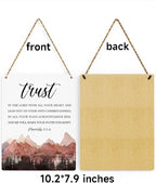 Proverbs 3:5-6 Christian Wall Decor Inspirational Decor Christian Gifts Bible Verse Wall Art Scripture Wooden Hanging Sign for Modern Home Office Bathroom Bedroom Wall Art Decoration 8 x 10 Inches