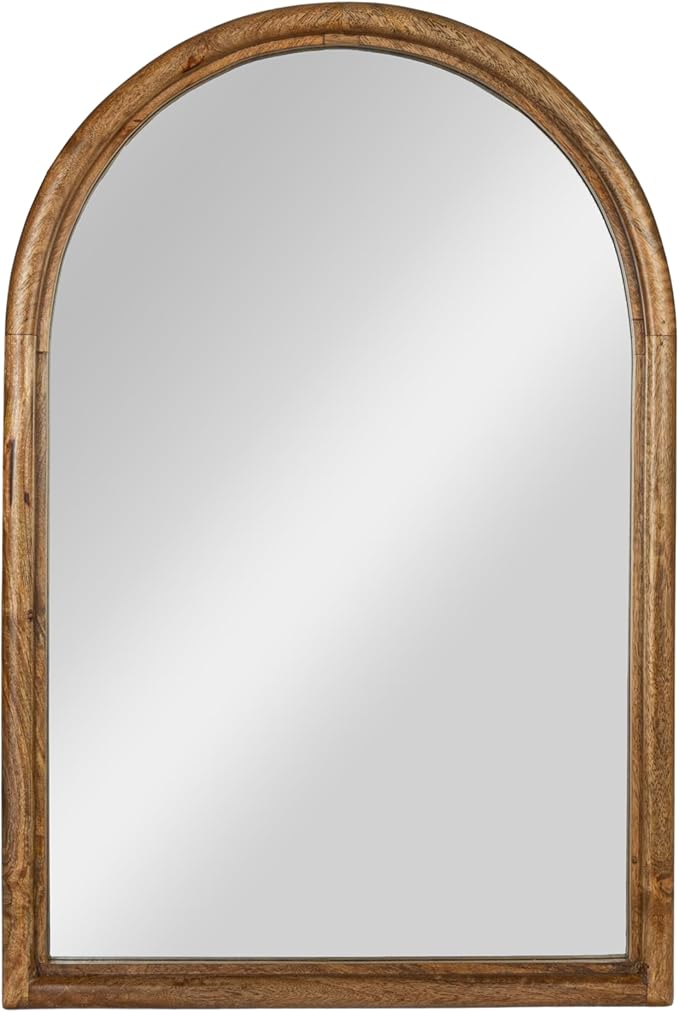Creative Co-Op Arched Mango Wood Wall Mirror, Natural