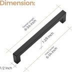 Ravinte 35 Pack 6-1/4 Inch Kitchen Square Cabinet Handles Matte Black Stainless Steel Drawer Pulls Hardware