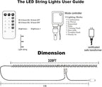 Dazzle Bright Outdoor Christmas String Lights, 1000 LED 328 FT Plug in Fairy Light with Remote Control 8 Modes & Timer, Waterproof Decoration for Home Garden Yard Xmas Wedding, Blue