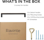 Ravinte 10 Pack Solid Kitchen Cabinet Handles Oil Rubbed Bronze Cabinet Pulls Slim Drawer Pulls with 6-1/4 Inch Hole Center Square Bar Kitchen Cabinet Hardware