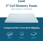 LUCID 3-inch Ventilated Gel Memory Foam Mattress Topper - King