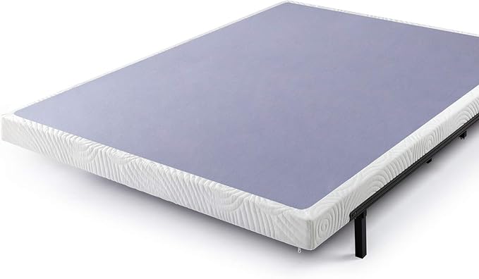 ZINUS Metal Box Spring with Wood Slats, 4 Inch Mattress Foundation, Sturdy Steel Structure, Easy Assembly, King