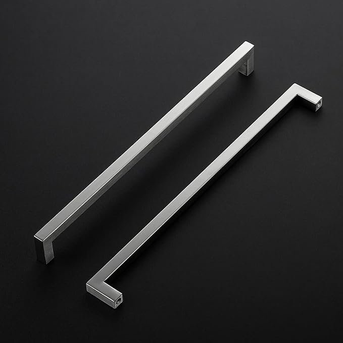 Ravinte 25 Pack Brushed Nickel Kitchen Cabinet Handles 12-3/5 Inch Cabinet Pulls Square Kitchen Hardware for Cabinet Drawer Pulls Drawer Handles Come with Screwdriver