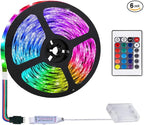 2m/6.6FT Battery Powered Led Strip Lights, LED Strip with 24 Keys Remote Control, RGB Led Rope Lights for Party and DIY Decoration