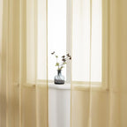 DUALIFE Antique Taupe Brown Sheer Curtains 84 Inch Length Grommet Light Brown Tan Semi Voile Curtain Panels Window Drapes for Living Room and Bedroom Window Treatments 2 Panels 52 x 84 Inch Natural