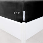 Box Spring Cover with Smooth and Elastic Woven Material, Alternates for Bed Skirt, King Size Only, Wrinkle & Fading Resistant, Washable, Dustproof, Black
