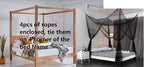 OctoRose Four Post Mosquito Net for Bed Canopy -Fits Queen, King, California King Beds-Indoor & Outdoor Use- Lt.Pink