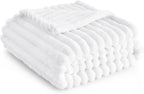 Bedsure GentleSoft Twin Fleece Blanket for Couch - Cozy Soft Blankets for Women, Cute Small Throws for Girls, White, 60x80 Inches