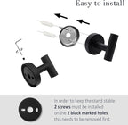Bathroom Hardware Towel Bar Set - Matte Black Bathroom Accessories Set - Including 16" Hand Towel Bars - Toilet Paper Holders - Towel Rings - Robe Towel Hooks