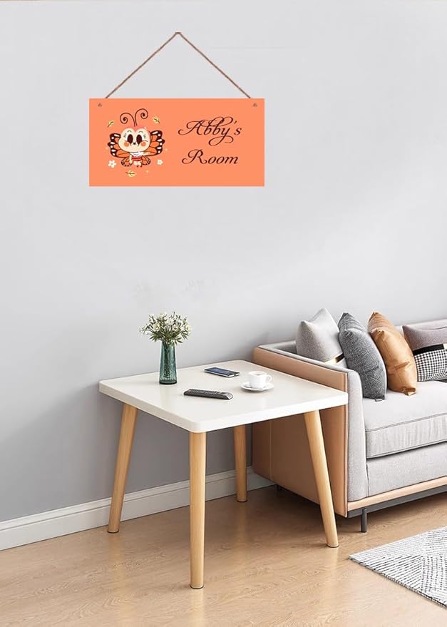 Personalized Signs Cute Butterfly Sign For Kids Room Custom Name Door Wall Art Decor Little Man Cave Floral Nursery Cartton Art Plate For Boys Room Girls Bedroom
