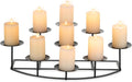 Candelabra Fireplace Candle Holder: Black Metal Pillar Candle Holders for Inside Fireplace Mantle Decor Floor Candelabras Table Centerpiece Large