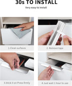 5 Pack 8 inch self Adhesive Cabinet pulls Silvery Finger pulls for cabinets Stick on Handles Concealed Edge pulls for cabinets Drawer Pull Seam Flat