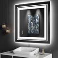 LED Bathroom Mirror, 36"x 36" with Front and Backlit, Anti-Fog, Bathroom Vanity Mirror for Wall, Memory Function, Stepless Dimmable, Tempered Glass (Horizontal/Vertical)