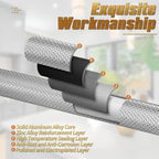 Knurled Cabinet Pulls 2 Pack, 16 Inch Long Cabinet Handles Metal Door Pulls, Kitchen Drawer Pull Knurled Dresser Handles - 10" Hole to Hole, Grey & Gold