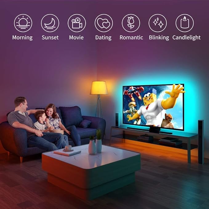 LED TV Backlight,SMY USB LED Strip Light,RGB Multi-Colour LED Light Strip Kit Waterproof IP65, 30LED with Wireless Remote Controller for TV/PC/Laptop Bias Lighting (3.28Ft)