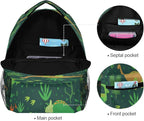 Custom Children's Name School Backpack Personalized Schoolbag Green Dinosaur Travel Bag for Teens Girls Boys
