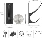 pickpiff Self Adhesive Coat Hooks for Hanging: Heavy Duty Stainless Wall Hook for Towel, Backpack, Hat, Sturdy Metal Hanger for Bathroom, Bedroom, Door, 4-Pack, Matt Black