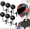 SANGMO 6 Pack 180° Motorcycle Helmet Holder Wall Mount, Rotation Metal Helmet Rack, Helmet Holder Bike with 2 Hooks Helmet Hanger for Motorcycle Bike Coats, Caps, Baseballs, Rugby Helmet (Black)