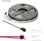 BTF-LIGHTING WS2812B IC RGB 5050SMD Pure Gold Individual Addressable LED Strip 16.4FT 150LED 30Pixel/m Flexible Full Color IP65 DC5V for DIY Chasing Color Project(No Adapter or Controller)