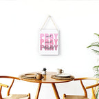Pink Wall Decor Bible Verse Wall Art Christian Gifts for Women Room Decor for Women Girls Room Decoration Office Wall Decoration for Woman Bedroom Decor for Teen Girls Inspirational Decoration Pray Over It Wall Art