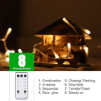 Icicle Lights Outdoor, 19.6FT 306 LED Christmas Lights with 54 Drops, Dimmable Hanging Lights with Remote, Timer, and 8 Light Modes, Connectable Twinkle Fairy Lights Holiday Decorations, Warm White