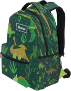 Custom Children's Name School Backpack Personalized Schoolbag Green Dinosaur Travel Bag for Teens Girls Boys