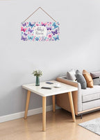 Personalized Sign Butterfly and Flowers Rerto Sign Wall Art Decor For Kids Room Custom Name Door Décor For Little Man Cave Girls Bedroom Home Kitchen Garden Yard