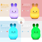 WHA&DARREN Night Light for Kids, Bunny Night Light, Silicone Nursery Light for Baby and Toddler, Animal Night Lights for Girls and Boys, Cute Lamps for Bedroom